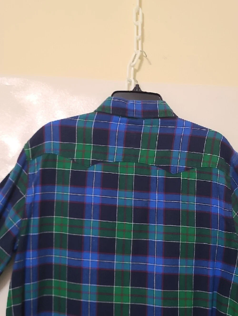 Levi's Green & Blue Plaid Modern Fit Long Sleeve Western Pearl Snap Shirt - XL